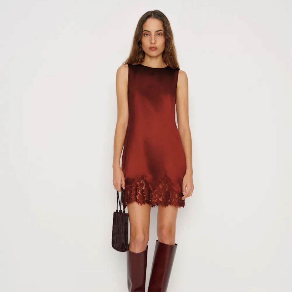 Reformation Jessalyn Silk Dress Red - Size S